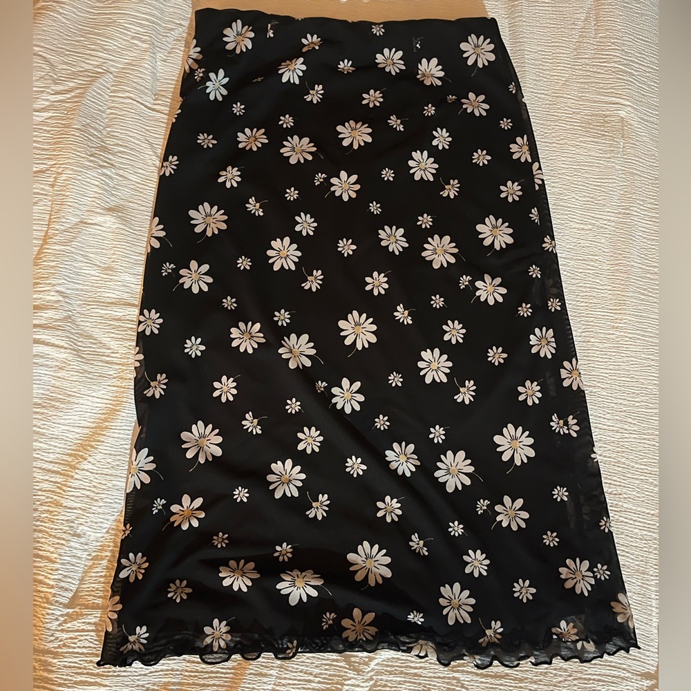 Floral midi skirt